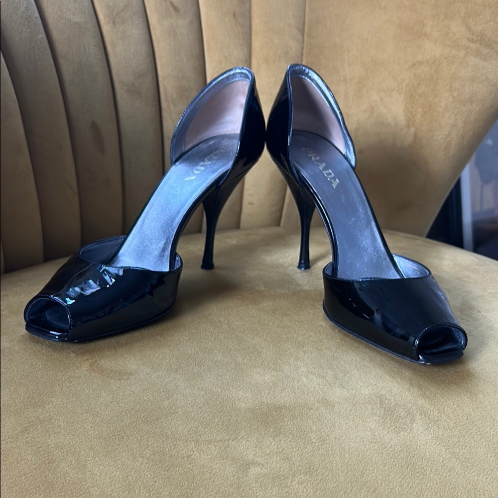 Prada Black Patent Leather Heels